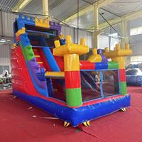 Structure gonflable scolaire avec toboggan, mur d'escalade, parcours d'obstacles, équipement de terrain de jeu commercial pour enfants de maternelle