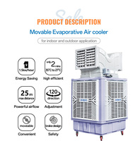 El Mejor Enfriador de Aire Portátil, 25000m/h, Doble Salida de Aire, Bomba de Motor AC, Enfriamiento Evaporativo Industrial para Talleres y Almacenes, Duradero y Ecológico