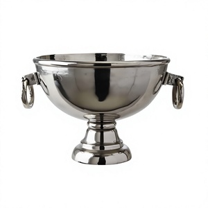 Tazón de Metal de Estilo Clásico para Servir Alimentos, con Asas, Base de Pedestal, Acabado Pulido, Vajilla Moderna, Tazón para Frutas, Ideas de Decoración para el Hogar - Product Image 1