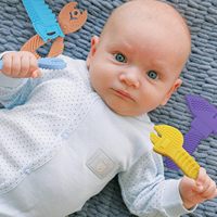 5 Pièces Jouets de Dentition pour Bébé Sans BPA, Anneaux de Dentition Sensoriels en Silicone pour Nouveau-né et Nourrisson 0-6 9 12 18 Mois, Jouets de Voyage pour Enfants