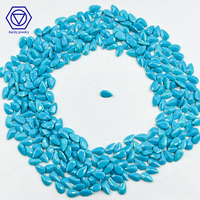 Pierre précieuse turquoise bleue polie de taille poire de haute qualité en gros, pierres turquoise bleues pour bijoux