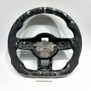 Volant sport en fibre de carbone forgée argentée <span class=keywords><strong>Alcantara</strong></span> pour Volkswagen MK7 MK6 MK5 <span class=keywords><strong>Golf</strong></span> R GTI GTS GTD GTI <span class=keywords><strong>Golf</strong></span> <span class=keywords><strong>7</strong></span> <span class=keywords><strong>Golf</strong></span> - Product Image 1