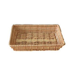 Wicker <b>Storage</b> <b>Baskets</b> Rectangle Handmade For Fruit Snacks Bread Home Use - Product Image 5