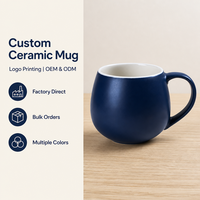 Tasse à café en céramique ronde à ventre bombé, finition mate, style nordique minimaliste, avec logo personnalisé, 430 ml, couleur rose macaron, en grès, pour le thé, vente en gros