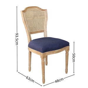 Silla <span class=keywords><strong>de</strong></span> Comedor <span class=keywords><strong>de</strong></span> Diseño Antiguo <span class=keywords><strong>de</strong></span> Lujo con Estructura <span class=keywords><strong>de</strong></span> Roble, Estilo Vintage, <span class=keywords><strong>Madera</strong></span> Maciza <span class=keywords><strong>y</strong></span> Ratán para Apartamento u Oficina en Casa - Product Image 2