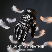 Gants à doigts entiers avec motif logo Wing FUNTIMES |   Style sombre + Montre explosive personnalisée + Accessoire de rue polyvalent et tendance.