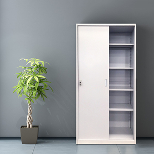 ตู้เก็บเอกสารบานเลื่อนดีไซน์ทันสมัย ประตูกระจก โครงเหล็ก พับเก็บได้ สำหรับใช้ในโรงงาน ห้องครัว โรงยิม กลางแจ้ง โรงเรียน - Product Image 4