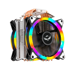 QiuzAim Computer 6 Heat Pipe 120mm <span class=keywords><strong>CPU</strong></span> <span class=keywords><strong>Cooler</strong></span> con 2 ventole RGB silenziatore aria illuminata per schede madri E5 2011x99x79 - Product Image 3