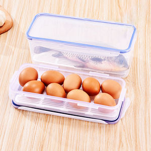 Caja de almacenamiento de alimentos multiusos de gran oferta con <span class=keywords><strong>rejilla</strong></span> de drenaje, cajón <span class=keywords><strong>para</strong></span> frutas y verduras, caja de mantenimiento fresco de alimentos de cocina apilable <span class=keywords><strong>para</strong></span> nevera - Product Image 3