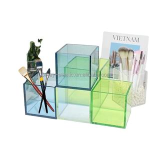 Comay Caja <span class=keywords><strong>de</strong></span> almacenamiento <span class=keywords><strong>de</strong></span> acrílico personalizada Caja <span class=keywords><strong>de</strong></span> regalo cuadrada <span class=keywords><strong>transparente</strong></span> portátil 5x5 o 10 X10 con tapa Colores personalizables - Product Image 3