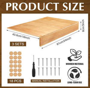 الحمام ريفي المطبخ ملصقات الحبوب الخشبية رف الأسلاك يغطي رفوف المؤن - Product Image 2