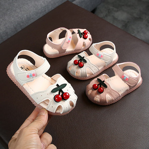 Sandali per Bambine con Decorazione a <span class=keywords><strong>Ciliegia</strong></span>, Punta Chiusa, Scarpe Estive da Principessa per Neonati e Bambine Piccole, Taglie 15-30 - Product Image 1