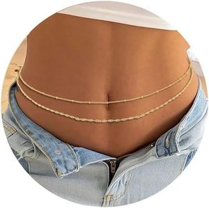Chapado en oro de moda Boho cubano Figaro perla corazón vientre cintura cadena para mujeres <span class=keywords><strong>Sexy</strong></span> Bikini cuerpo joyería para ocasiones de aniversario - Product Image 2