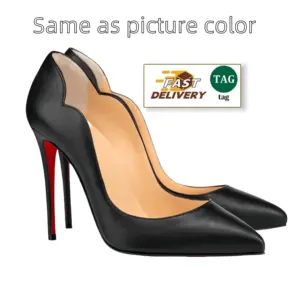 Sexy <b>Red</b> Inside Hot Women's Cork Outsole Spike <b>Heel</b> Luxury High <b>Heel</b> Pumps 35-44 Plus Size - Product Image 4