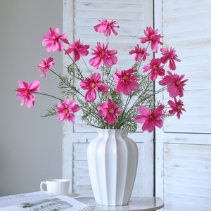 Flores artificiales de seda Coreopsis de tallo Flocado de 6 ramas, <span class=keywords><strong>Cosmos</strong></span>, decoración del hogar, centros de mesa de flores de margaritas de seda Real, 2 uds. - Product Image 6