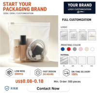 Emballage de vêtements écologique avec fermeture éclair, sac à fermeture éclair blanc givré, sac en plastique à fermeture éclair, sac d'emballage semi-transparent avec votre logo