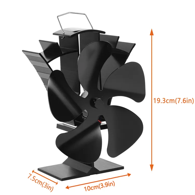 Тепла питание дровяной камин газа Топ плита вентилятор с 5 лезвиями