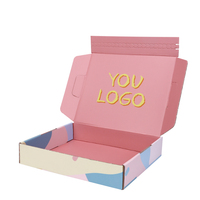 Caja de envío para el cuidado de la piel corrugada reciclada con logotipo personalizado, autoadhesivo con cremallera, tira de rasgado, cajas de papel para embalaje cosmético