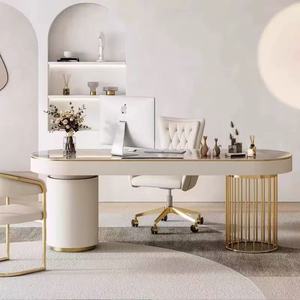 Integrated desk and rock slab consultation table, small apartment beauty salon <b>reception</b> desk, office desk, consultation table - Product Image 2