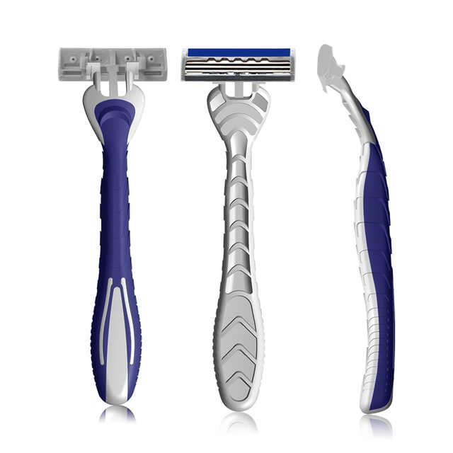 R3195-Hot Sale Product Disposable Razor for Men's Shaving Razor With 3 Blade Razor Long Body Handle
