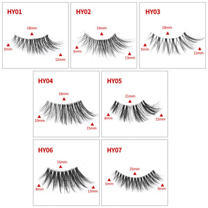 10 paires de demi-cils naturels pour un effet 3D, réutilisables, avec bande transparente invisible, faux cils pour le maquillage quotidien, certifiés OEM ODM MSDS - Product Image 3
