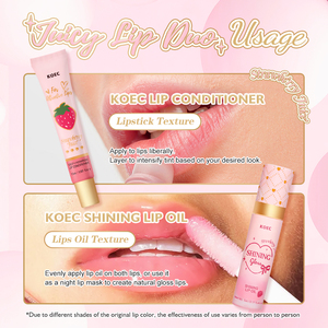Set de Bálsamo <span class=keywords><strong>Labial</strong></span> Humectante Vegano Personalizado con Jugo de Fresa KOEC, con Manteca de Karité, Voluminizador e <span class=keywords><strong>Hidratante</strong></span>, para Día/Noche - Product Image 5