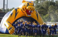 Tunnel de mascotte à tête de tigre d'entrée de sport géant extérieur personnalisé de haute qualité, Tunnel gonflable de football de tigre d'athlète
