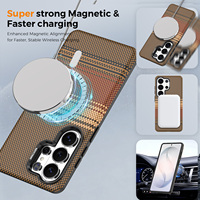 Coque de téléphone pour Samsung Galaxy S26 Ultra, chargement magnétique sans fil, effet givré, simili cuir, S25 Plus S24