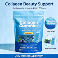 Gummies d'ashwagandha riches en glucides pour la beauté de la peau, des cheveux et des ongles, antioxydant, soutien anti-âge, compléments à base de plantes, OEM ODM Marque Privée