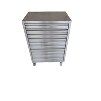 Boîte à outils robuste OEM en acier inoxydable 304 à 10 tiroirs avec roues, 26 pouces, 675*485*950MM, pour atelier et garage, faible MOQ