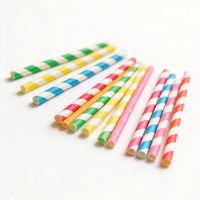 Pailles à boire biodégradables confortables en assortiment de couleurs, agitateurs en papier 100 % biodégradables pour restaurants, café, artisanat, cake pops
