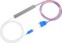 Pasokan Langsung Pabrik FTTH 0.9mm 1x2 Mini Steel Tube Type Telecom-Grade 1m Optical Fiber PLC Splitter Solusi 5G FTTX