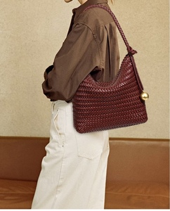 手工制作大容量单肩编织手提包时尚女士风格涤纶内衬多功能女式主包 - Product Image 6