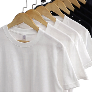 T-shirt casual a manica corta girocollo in cotone 100% bianco solido da 220 grammi, traspirante, con stampa digitale - Offerta economica - Product Image 1