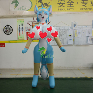ของเล่นเป่าลมรูปสัตว์ Hongyi ตุ๊กตาแมวสาวอกใหญ่เป่าลม ตุ๊กตาลมชายเซ็กซี่ ตุ๊กตาอนิเมะเป่าลม - Product Image 1
