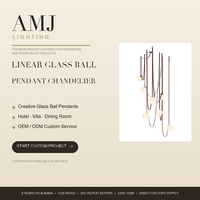 Lustre suspendu LED AMJ, boule personnalisée, luminaire suspendu linéaire moderne pour salon et restaurant, dimmable, garantie 1 an