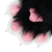 Gants personnalisés en forme de pattes d'animaux en fourrure OEM ODM pour Halloween, cosplay, gants en peluche pour mains en forme de pattes de chat ou de renard, accessoire de costume de fête, faible MOQ