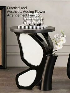 Mesa de Centro de Estilo Antiguo con Borde de Mariposa Creativo, Decoración Retro para Sala de Estar, Dormitorio, Mesa de Noche - Product Image 6