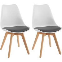 Chaise d'appoint moderne en plastique noir avec coussin en PU imperméable et pieds en bois de hêtre, mobilier de cuisine et de salle à manger pour projets de restauration