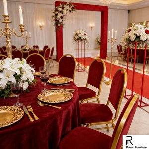 Sillas Metálicas <span class=keywords><strong>para</strong></span> <span class=keywords><strong>Banquetes</strong></span> a Precio Económico, Sillas Apilables <span class=keywords><strong>para</strong></span> Iglesia con Tapicería Roja, Silla <span class=keywords><strong>para</strong></span> Hotel con Cojín Moldeado - Product Image 5