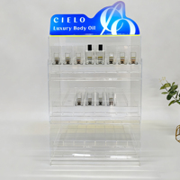 Étagère de rangement cosmétique, table de toilette, boîte de rangement pour parfums et soins de la peau, présentoir de bureau en plastique, style rétro à 3 niveaux