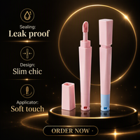 Tube de gloss à lèvres carré personnalisé, flacon cosmétique vide, applicateur souple, emballage hermétique