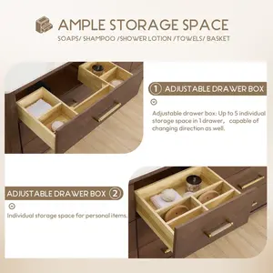 Homedee Vietnam madera maciza color <span class=keywords><strong>nogal</strong></span> chapa gabinete de <span class=keywords><strong>baño</strong></span> - Product Image 6