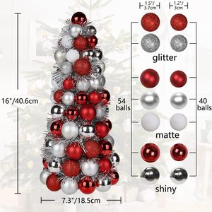 Albero <span class=keywords><strong>di</strong></span> <span class=keywords><strong>Natale</strong></span> a Cono Piccolo <span class=keywords><strong>di</strong></span> Lusso Fatto a Mano, con Palline Infrangibili in Plastica e Ghirlande, Decorazioni Natalizie per Casa e Feste - Vendita Calda - Product Image 2