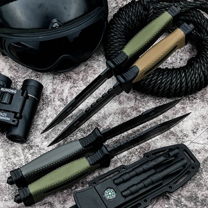 Cuchillo Utilitario Multifuncional para Exteriores con Mango de Goma, Cuchillo de Combate, Portátil, para Camping, Supervivencia, Caza, Bricolaje, OEM 5Cr13Mov - Product Image 4