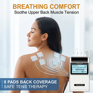 Dispositivo <span class=keywords><strong>de</strong></span> Fisioterapia, Máquina <span class=keywords><strong>de</strong></span> Respiración Asistida, Accesorio para Relajación Muscular, EMS Pulse, 8 Electrodos, 4 Canales - Product Image 1