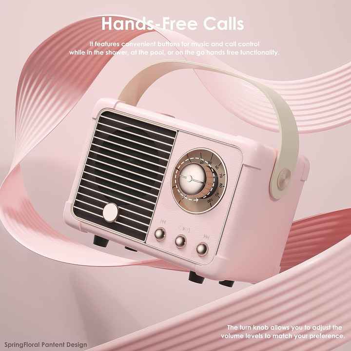 HG Vintage bluetooth Speaker Loud Volume, BT5.0 Wireless bluetooth MP3 Player Support TF Card