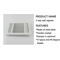 Grille de ventilation murale rectangulaire en acier pour CVC, moderne, avec registre de chauffage, fonction de ventilation réglable, taille et couleur personnalisables, installation facile