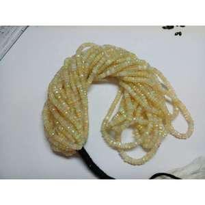 Cuentas facetadas de ópalo etíope Welo arcoíris de fuego, color amarillo natural, calidad AA, de 4-6 mm, en hilo de 16 pulgadas de largo. - Product Image 4