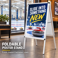 Panneau publicitaire sur pied en forme de A avec support avant et arrière
